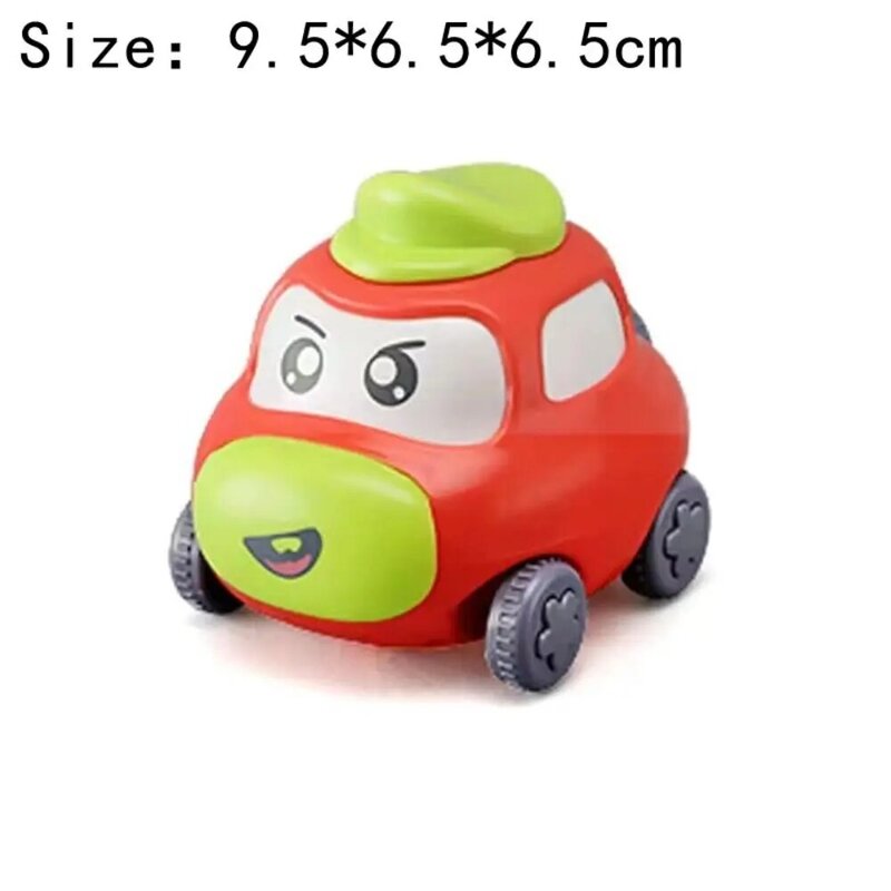 Felgekleurde Cartoon Speelgoedauto Abs Beweegbare Duw En Ga Auto Gladde Textuur Druppelbestendig Traagheidsvoertuig Kind