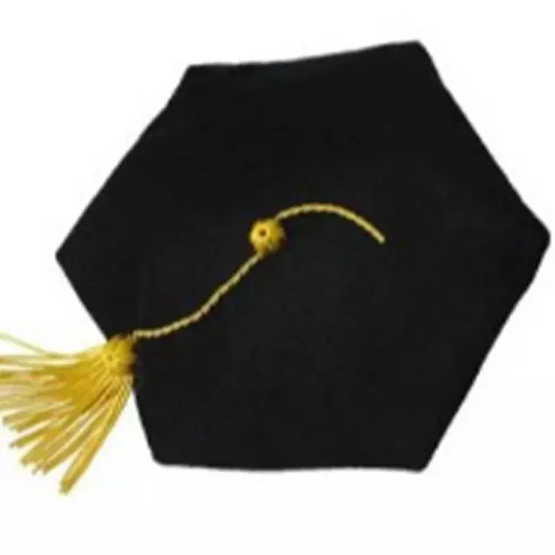 Gorra octagonal o hexagonal clásica para ceremonia de graduación, sombrero de doctor para estudiantes universitarios americanos