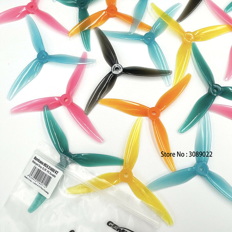 24pcs/12 pairs Gemfan 51466 V2 5inch 3 Blade/Tri-Blade Propeller Props FPV Brushless motor For FPV Racing Drone 6 Colors Yellow