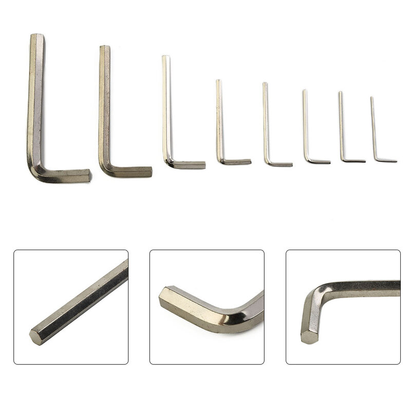 Narzędzia ręczne klucz sześciokątny typu L lekki i kompaktowy stalowy sześciokąt przenośny srebrny 1.5-12mm 1pc klucz wysokiej jakości