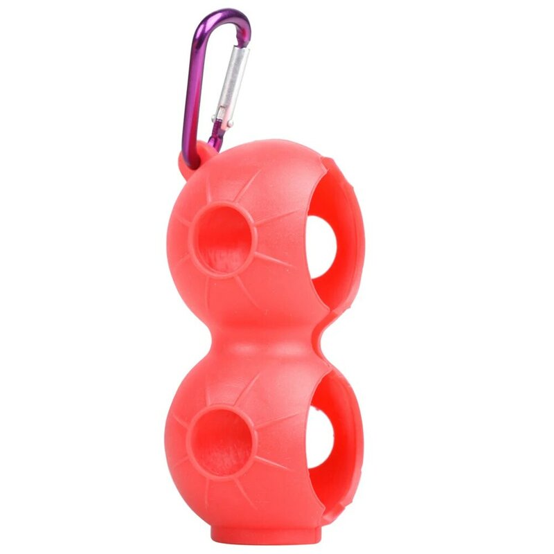 High Quality Golf Ball Holder Protective Cover with Buckle and Carabiner Keychain for 2 Balls available in 6 Colors