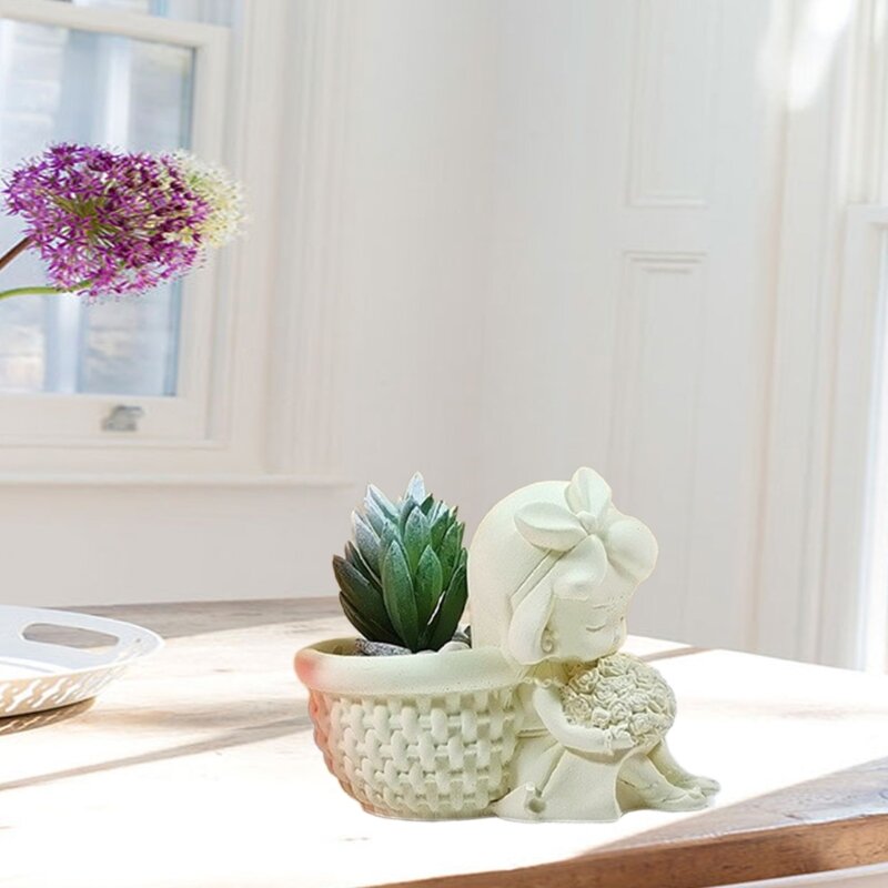 Molde versátil silicone para vaso flores, molde cimento, ornamento, suporte planta, moldes