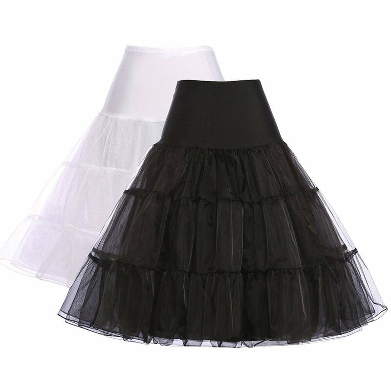 50er Jahre Petticoat Rock Rockabilly Kleid Krinoline Tutu Unterröcke für Frauen