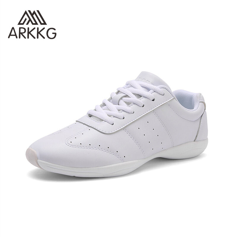 ARKKG zapatos de baile blancos para niñas, zapatillas de animadora juvenil, entrenamiento atlético, zapatos aeróbicos de competición para niños