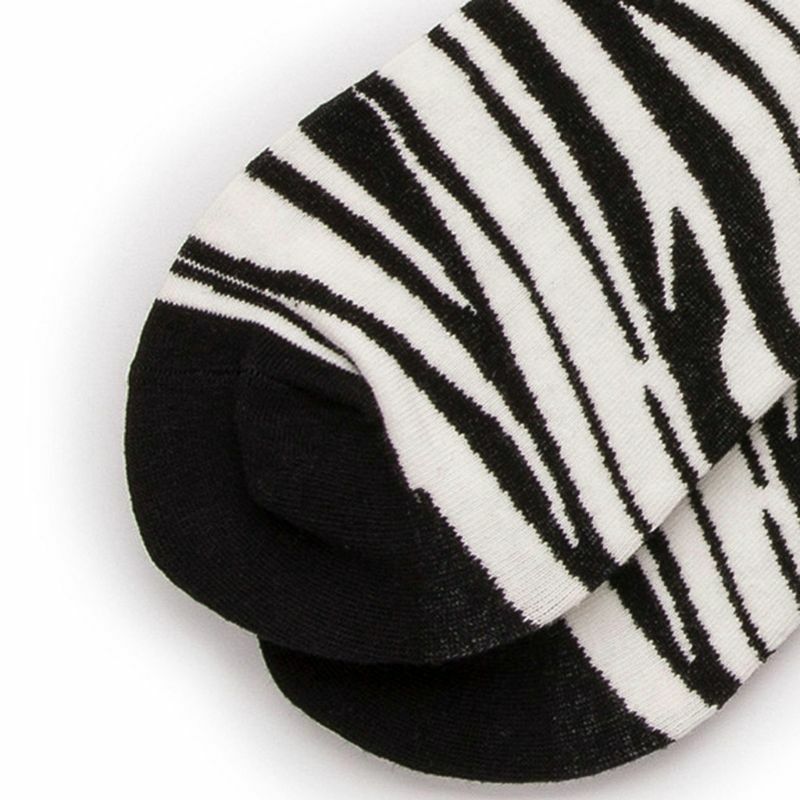 Унисекс, уличные забавные носки в стиле хип-хоп для креативных черно-белых полосок зебры с принтом животных в стиле Харадзюку,