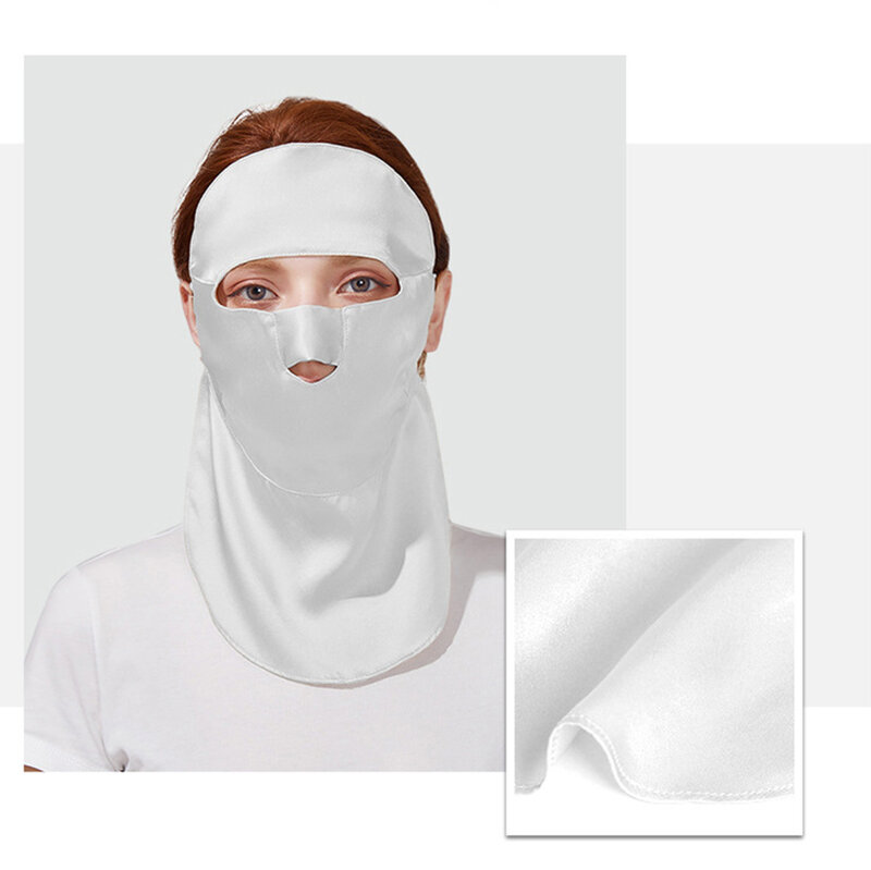 Um tamanho 100% seda amoreira respirável protetor solar máscara para dormir mulher dupla camada fashional protetor facial uv resistente verão