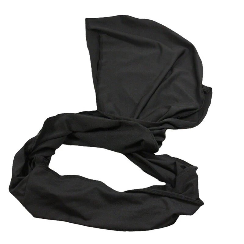 Halo turbante Durag per uomo raso di seta foderato elastico uomo turbante testa avvolgere sciarpa Do-rag cinghie lunghe