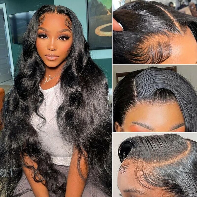 13x6 Lace Frontal Wig 30 inch Body Wave Lace Front Human Hair Wigs Transparent Hd Pre plucked Brazilian Remy Wig on Sale