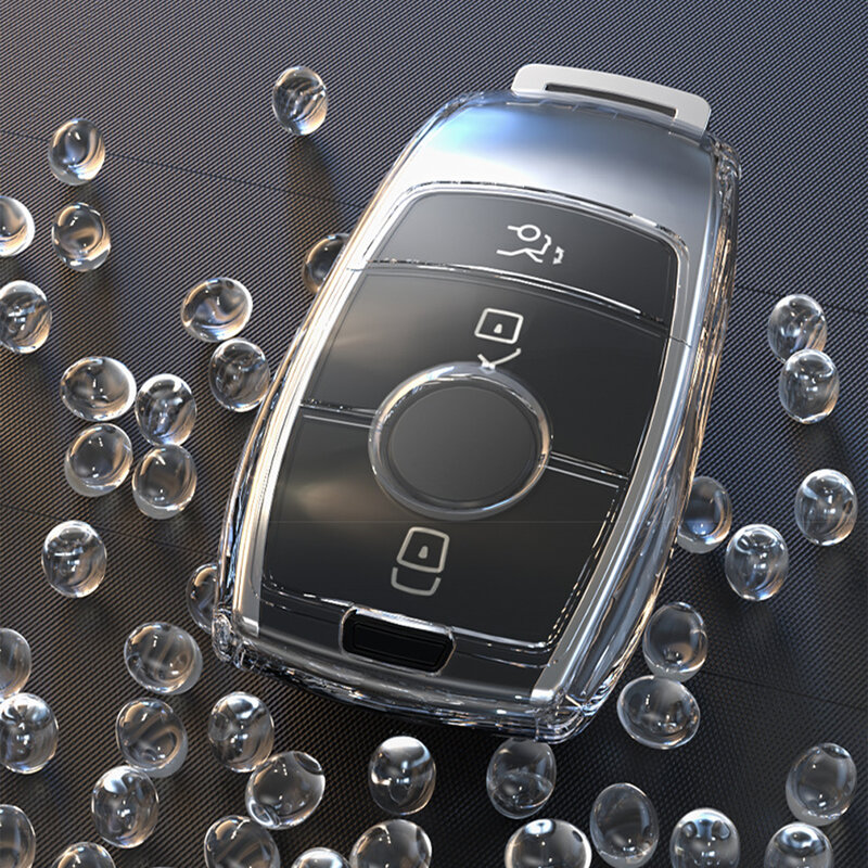 حافظة مفاتيح السيارة الشفافة من البولي يوريثان لهواتف مرسيدس بنز E C S GLC Class E200 E400 E63 W213 S550 S560 C260 A200 واقي غطاء مفتاح