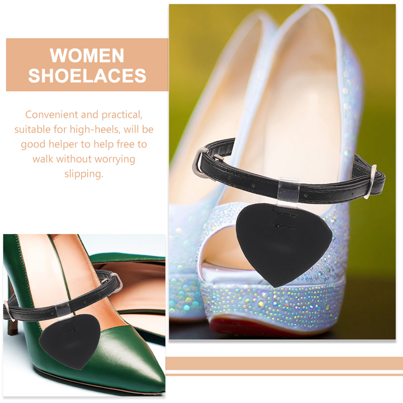 女性用伸縮性靴ひも、ハイヒールストラップ、調節可能な靴アンクルストラップ、1ペア