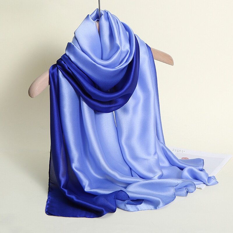 Женский шифоновый шарф, полупрозрачный шаль из искусственного шелка, 180 х90