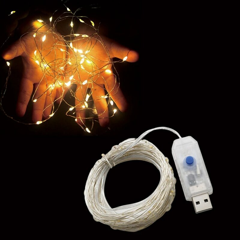 USB 8 modes Led Copper Wire Fairy Lights Waterproof Christmas Lights Garland Wedding Party Holiday DIY Decor LED String Lights