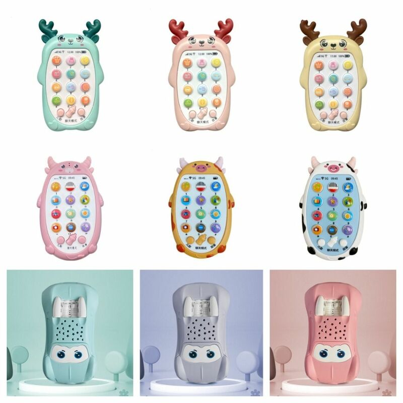 Voice Toy Electronic Baby Cell Phone Toy Silicone Simulation Phone Control Music Sleeping Toy Safe Teether Phones Musical Toys