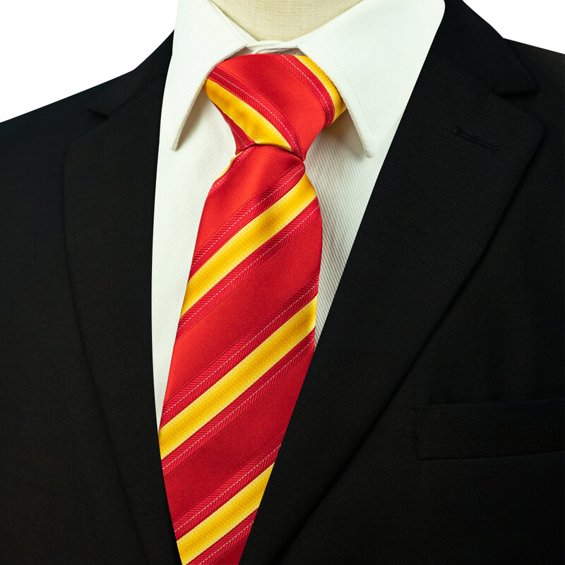 EASSTEPIC-Gravatas Listradas Vermelhas para Homens, Cavalheiros em Vestuário Fino, Acessórios de Moda para Ocasiões Sociais, Presentes