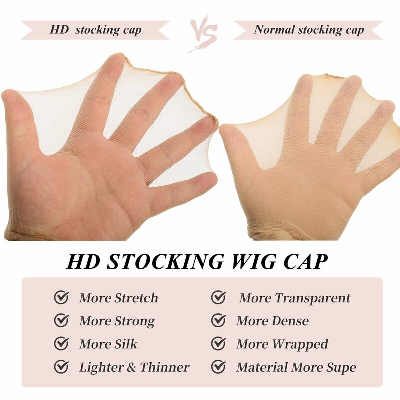 HD Wig Cap Elastic Breathable Invisible Wig CapsStretchy Nylon Wig Caps Perfect For Professional Use