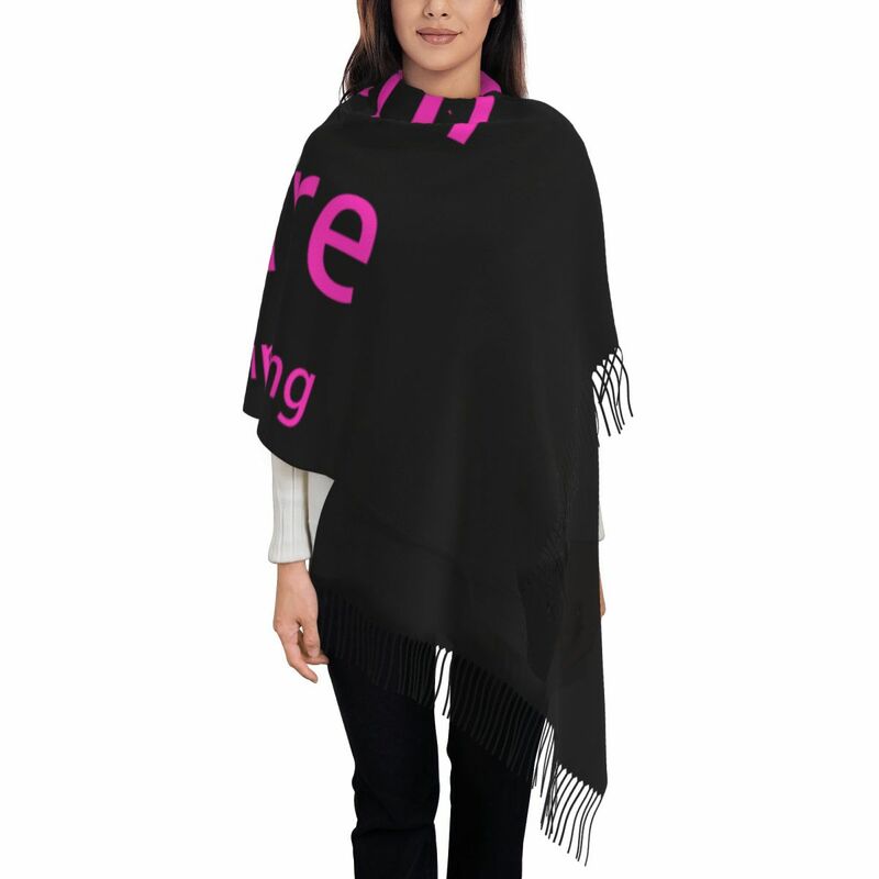 Bufanda con borlas y logotipo personalizado para mujer, chal suave con impresión artesanal, para invierno