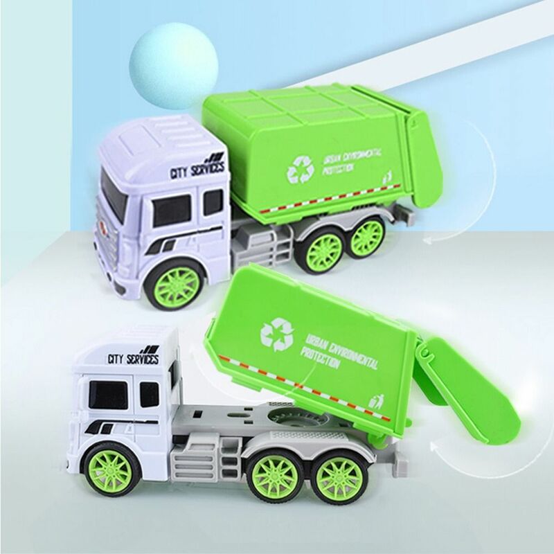 Mini juguetes modelo de juguete de clasificación de basura, 4 botes de basura, camión de basura, juguetes educativos, ayudas educativas de cognición