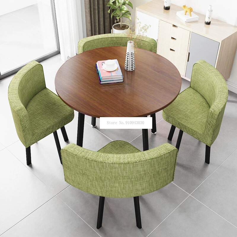 Кофейный столик на 4 персоны 90 см со стулом, комбинированный стол для переговоров и ресепшн, круглый/квадратный чайный столик для отдыха и работы в магазине