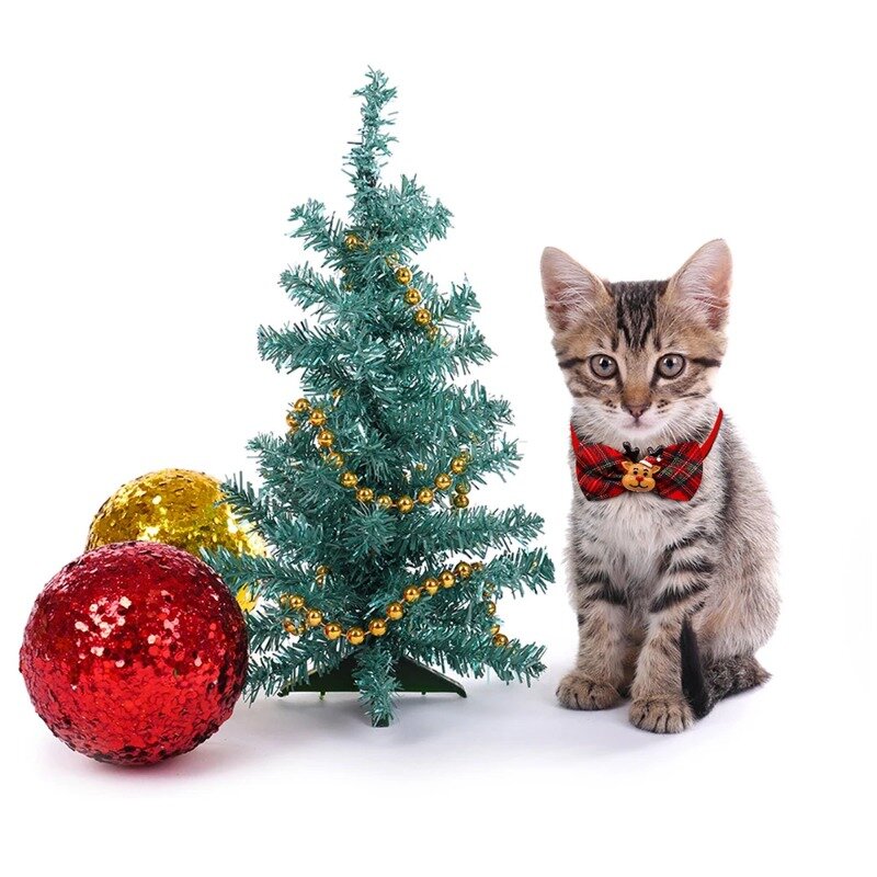 クリスマスの装飾的な犬の蝶ネクタイの襟、dogyのグルーミングアイテム、小さなペットのアクセサリー、10個