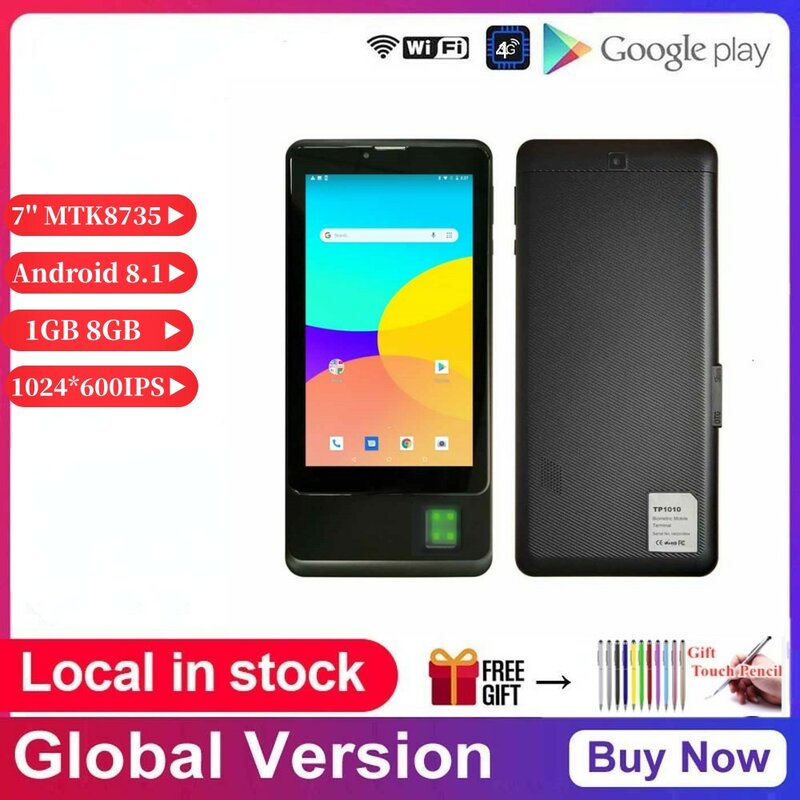 Support Fingerprint Netbook 7'' 4G LTE Phone Call Dual SIM Card Tablets PC Quad Core 1GB RAM 8GB ROM MTK8735 GPS Android 8.1