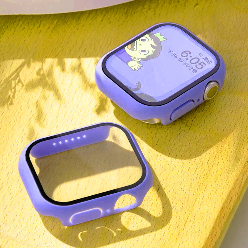 Protecteur d'écran en verre et couvercle pour Apple Watch, accessoires de boîtier, 45mm, 41mm, 44mm, 40mm, 42mm, série 9, 4, 5, 6, SE, 7, 8, Guatemala