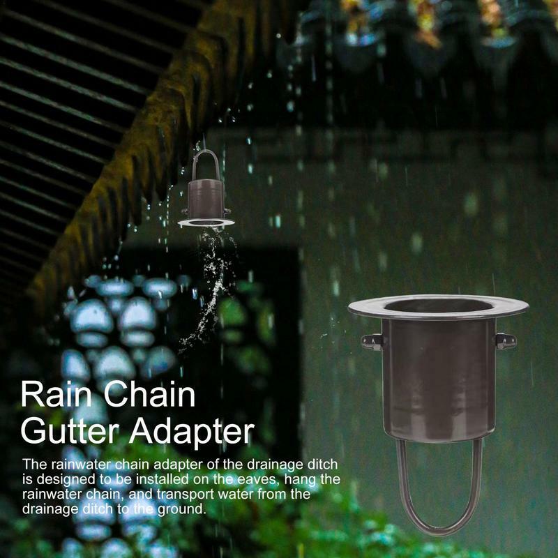 Adaptador de cadena de lluvia para jardín, reemplazo de ganchos de montaje antioxidantes, Metal resistente al desgaste