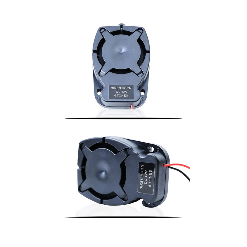Alarm Horn Siren Buzzer 12V Six-Tone 110 Points Small Size and Easy to Install High Decibel Flat Body Small Siren Horn