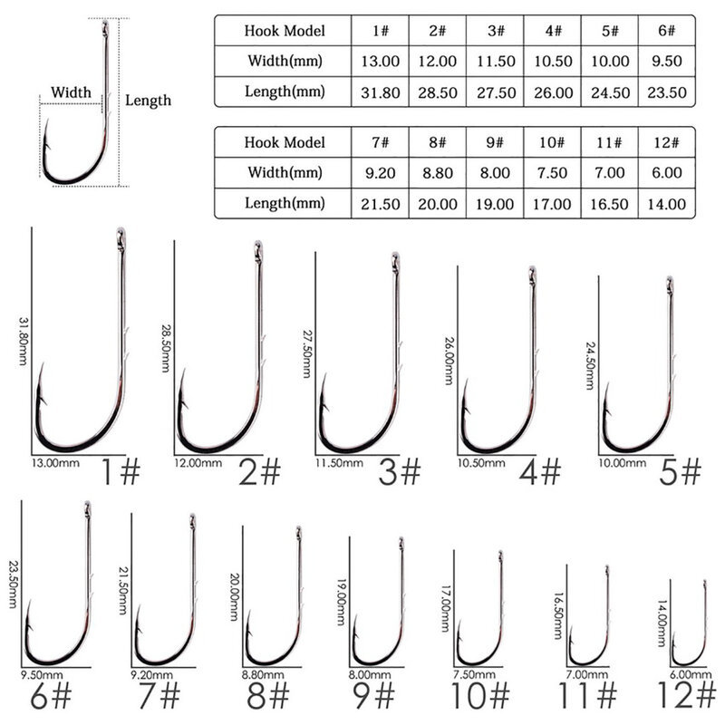 50Pcs Long Shank Fishing Hook Straight Handle High Carbon Steel Sharp Barbed Bait Hook Fishing Tackle Accessories