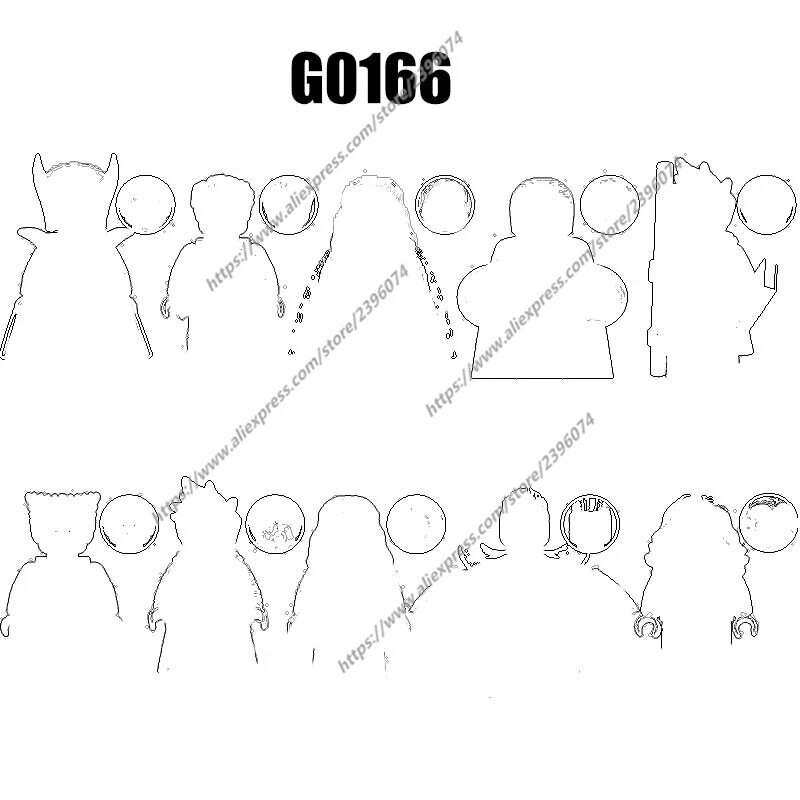 Фигурки-конструкторы G0166 GH0519 GH0520 GH0521 GH0522 GH0523 GH0524 GH0525 GH0526 GH0527 GH0528, 1 шт.