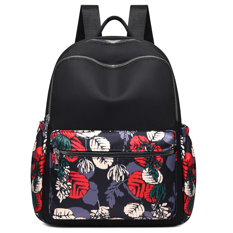 Рюкзак женский с цветами, креативная модная удобная школьная сумка для колледжа, вместительный ранец с несколькими отделениями