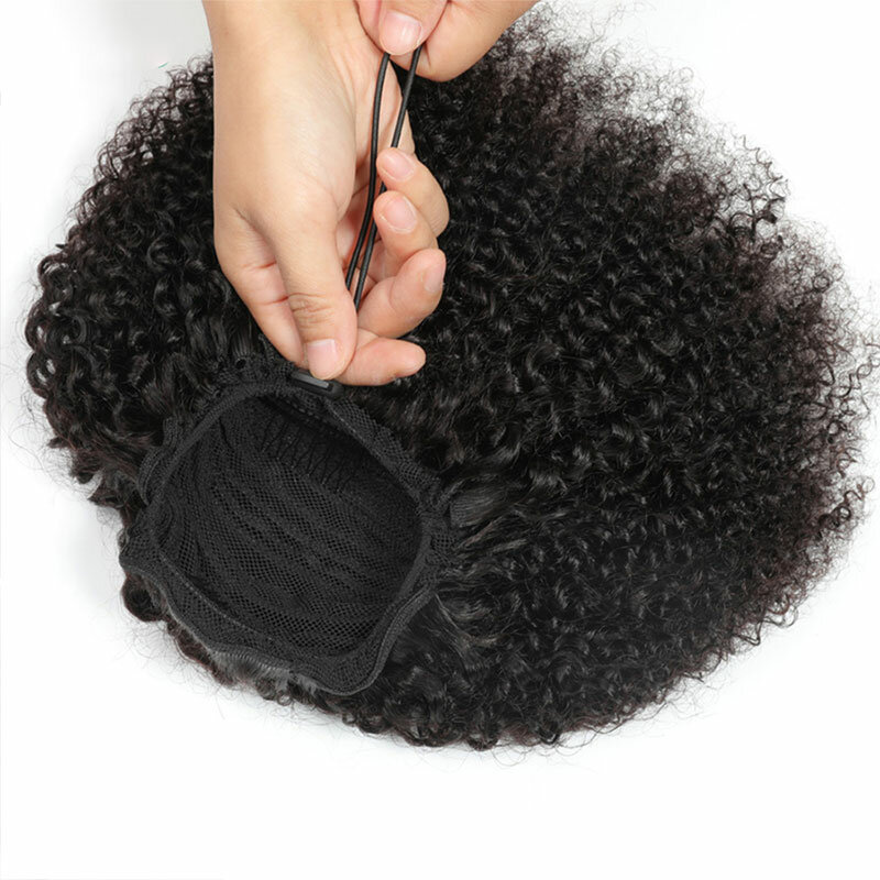 Curly Ponytail Extension Drawstring Ponytail for Women Kinky Curly Ponytail Clip on Ponytails for Women Natural Black Pony Tails