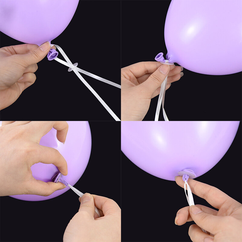 50pcs Non-knotting Balloon Ribbon Closure Clip Balloon Ribbon Lock Clip Birthday Party Accessorie DIY Decor Wedding Layout Tool