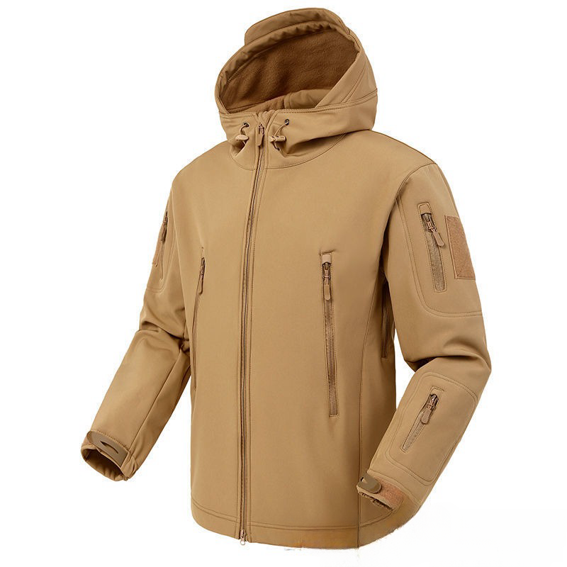 남성용 야외 어썰트 세트, 방수 및 방풍 플리스 재킷, 따뜻한 위장 등산용, 3 인 1, 겨울