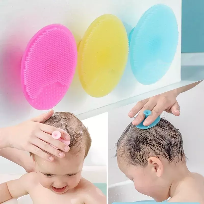Soft Silicone Baby Boy Girls Bath Head Massage Brushes Hair Washing Brush Scalp Comb Kids Newborn Bath Wipe Washing Hair Tools