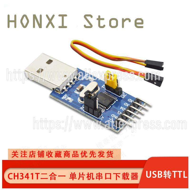 Módulo de doble función CH341T de 1 piezas, dispositivo de giro USB I2C IIC UART y giro USB TTL, microordenador de un solo chip, puerto serial downloader