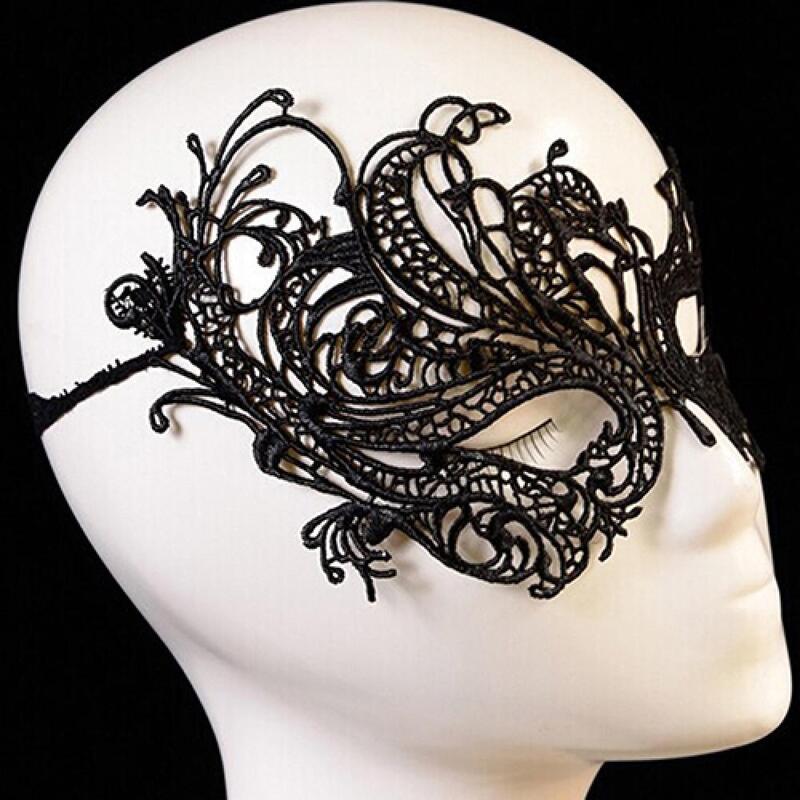 Lace Masquerade Face Mask Princess Black Queen Lace Mask Embroidery Appliques Party Carnival Mask Prom Props Cosplay Costume