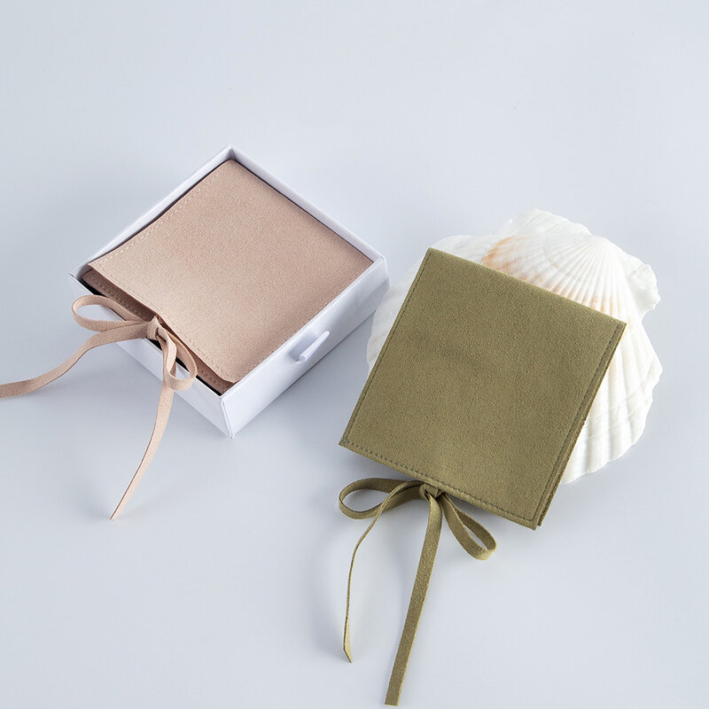 Bolsas de microfibra para embalaje de joyería, bolsas pequeñas de terciopelo para anillos de boda, pendientes, collar, regalos de Navidad, 10 unidades