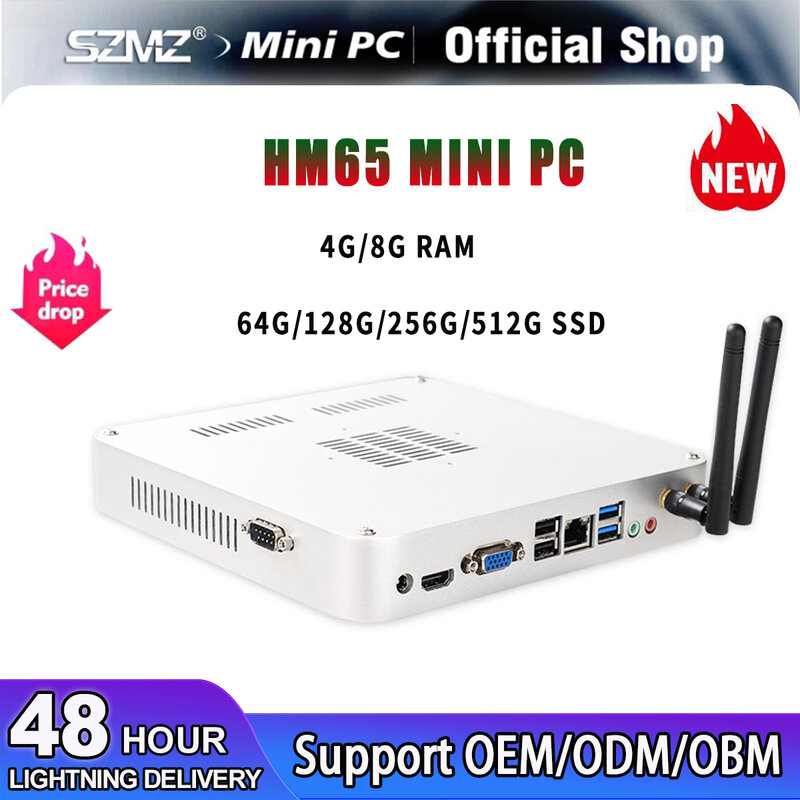 SZMZ-Mini PC Core i3, i5, i7, processeur DDR3L, 4 Go, 8 Go de RAM, 64 Go, 128 Go, 256 Go, 512 Go, SSD, Windows 10, Linux, ordinateur de bureau de jeu, PC de jeu