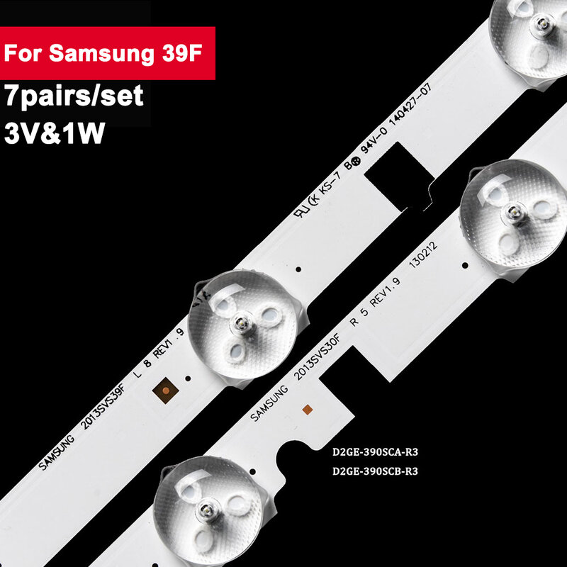 Luz LED de fondo para televisor Samsung, iluminación de 3V y 1W, 7 par/set, para modelos 39F, D2GE-390SCA-R3, D2GE-390SCB-R3, UE39F5000AKXXH, UA39F5008AR, UA39F5088AR