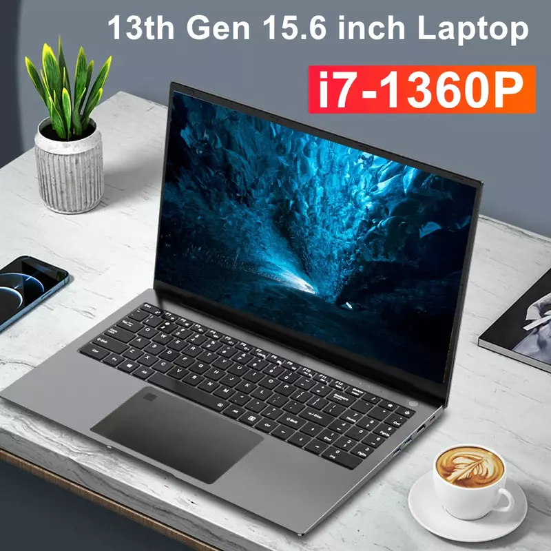 13th Gen i7 1360P 1260P 15.6 Cal IPS Gaming Laptop FHD NVMe odcisk palca notatnik biurowy Ultrabook komputer Windows 11 WiFi
