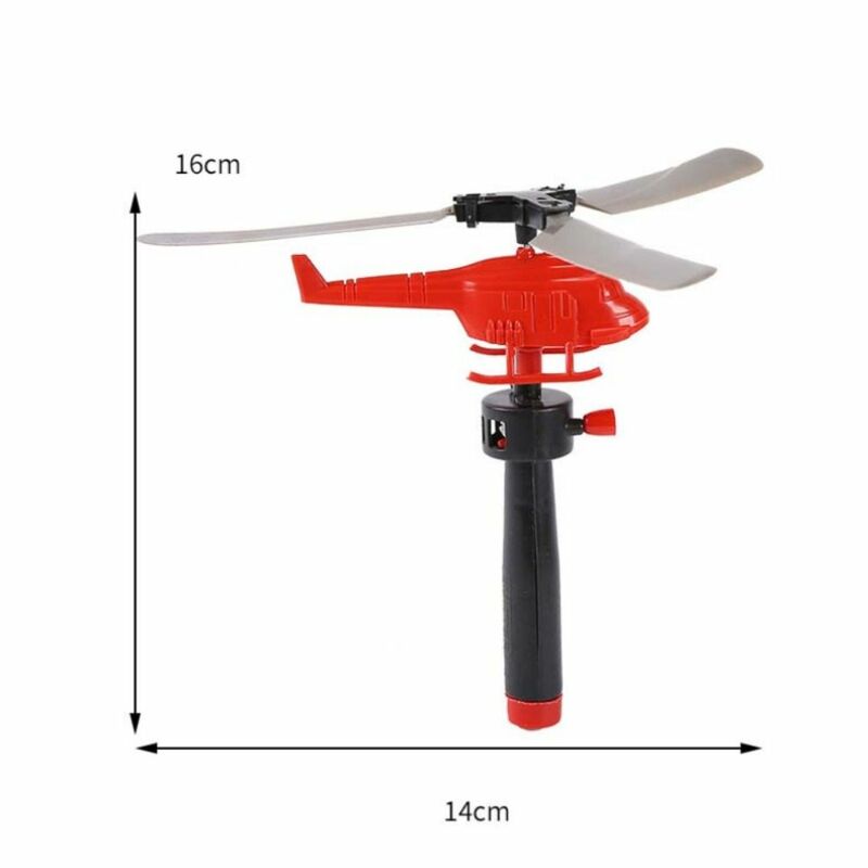with Handle Cable Pull Line Helicopter Toys Pull Line Draw Rope Drawstring Helicopter Toy Mini Take-off Toy Kids Outdoor Toy