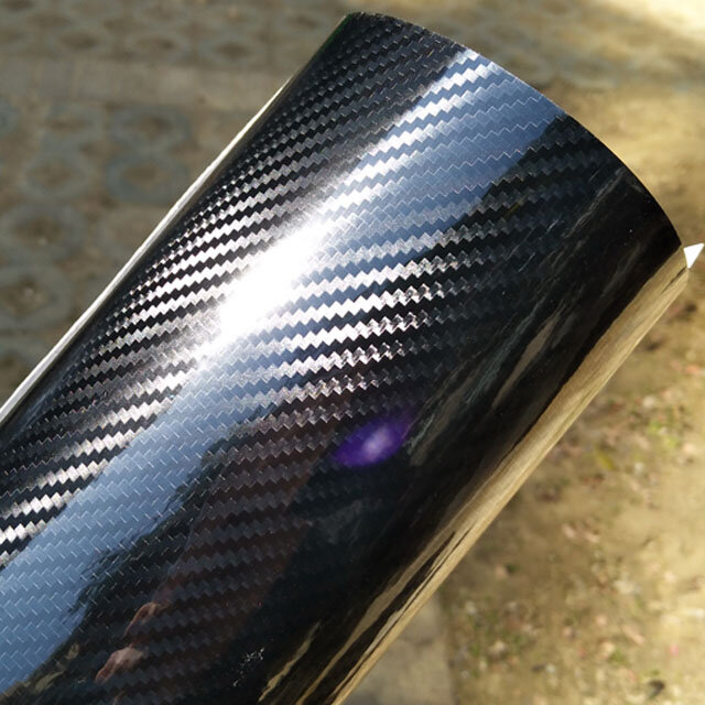 5D Carbon Fiber Vinyl Hoge Glossy Black 5D Textuur Film Wrap Auto Moto Decal Sticker Kleur Veranderen