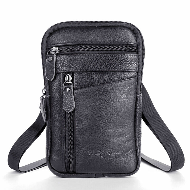 2022 High-Quality Materials Portable Men Multi-Function Leather Shoulder Messenger Bag Handbag Mobile Phone Bag Father's Gift