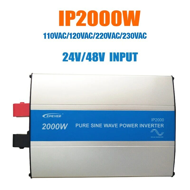 Inversor de carro de onda senoidal pura Carregador de bateria AC, 2000 W, 48VDC, 120240Vac, 48 volts para 220 volts, 12V, 220 V