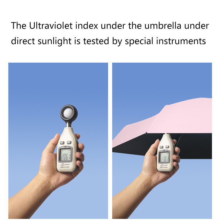 Mini sombrilla de protección UV para exteriores, sombrilla ultraligera plegable de cinco pliegues