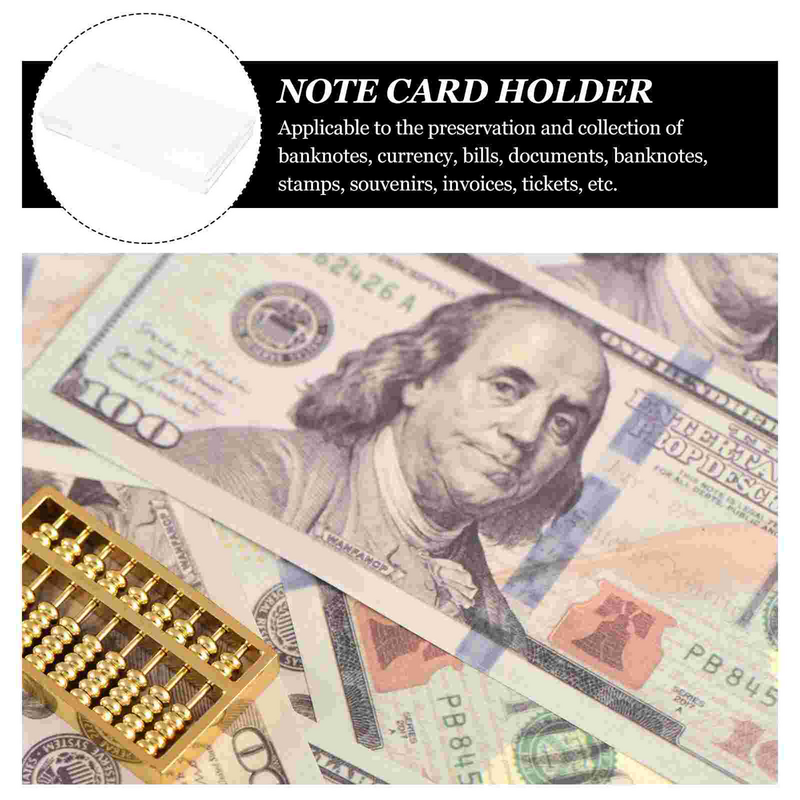 Étui de protection en plastique transparent pour billets de banque, porte-monnaie, porte-billets, étui de rangement, porte-papier