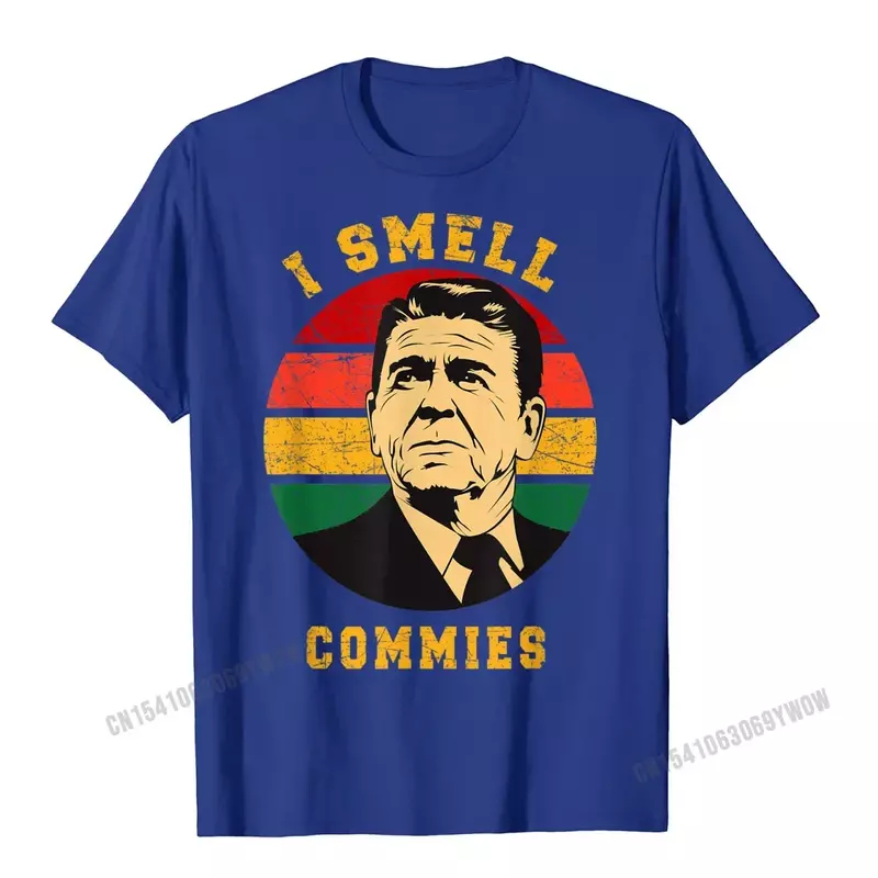 A3630 Commies Ronald Reagan Funny Retro Vintage Art T-Shirt Men Tshirts Tops Tees Company Cotton Customized Geek Men