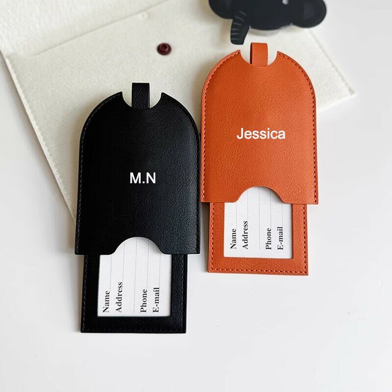 Personalize Custom Initials Luggage Tag Men Women Suitcase Name Baggage Tag PU Airplane Labels Travel Accessories Wedding Gift