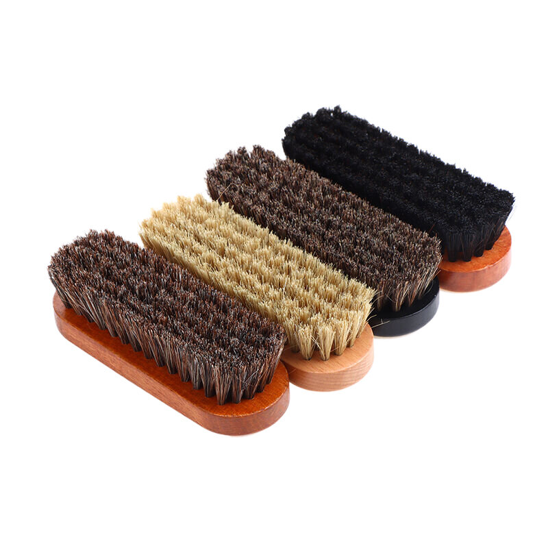 1PC Handle Dashboard Details Polishing And Cleaning Brush Horse Hair Wood Brush Leather Shoe Care And Cleaning Shoe Brush