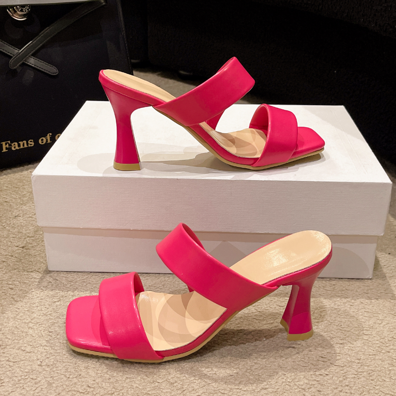 Женские туфли 2023, высококачественные женские тапочки с одной педалью, простая женская обувь, однотонная женская обувь